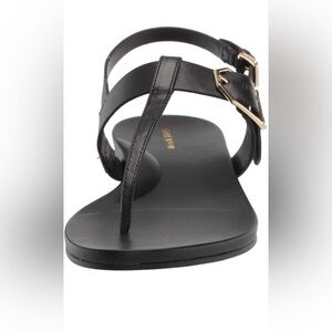 NIB Cole Haan Francine Demi Wedge Leather Sandals - black